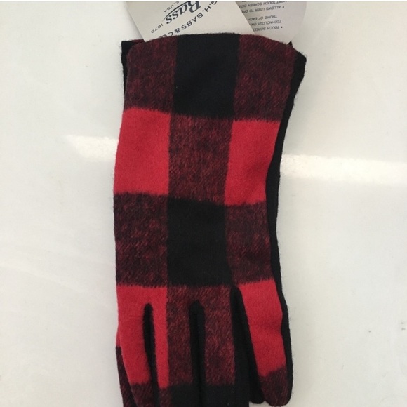 🆕 G.H. Bass & Co. Red and Black Plaid Gloves! 💥 - Picture 3 of 7